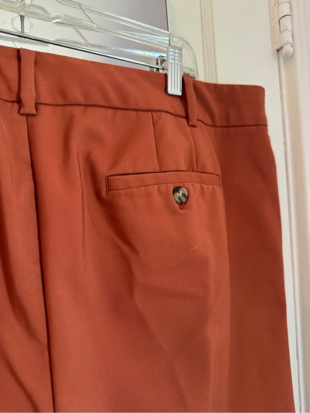 Eloquii Cropped Slim Pants in Rust Red